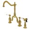 Kingston Brass Bridge Kitchen Faucet with Brass Sprayer, Brushed Brass KS7757PLBS - alternate 1